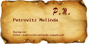 Petrovitz Melinda névjegykártya